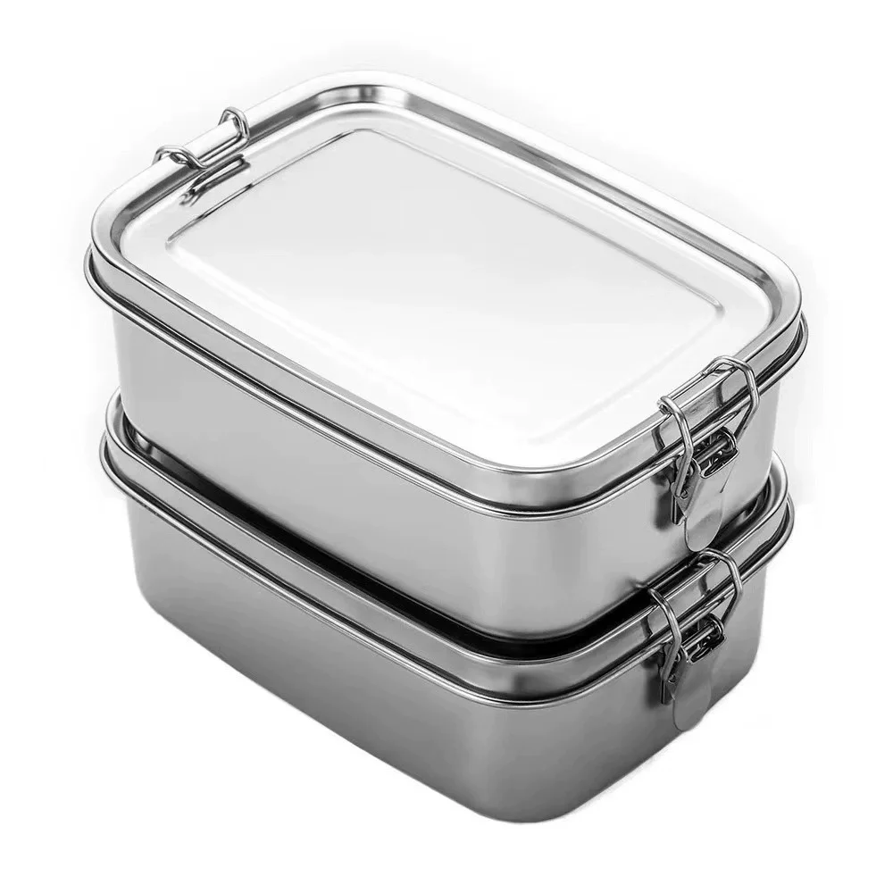 Meal Prep Tupperware - กล่องอาหารกลางวันสแตนเลสสําหรับเด็กและผู้ใหญ่,กล่องเบนโตะป้องกันการรั่วแบบพกพา,อาหารท่องเที่ยวภาชนะเตรียมอาหารเครื่องล้างจานปลอดภัย
