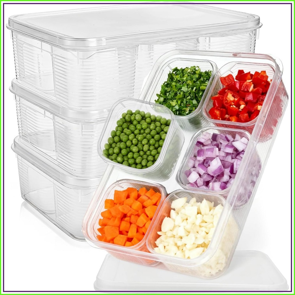 Meal Prep Veggie - ชุดจัดระเบียบตู้เย็น 28 ชิ้น พร้อมกล่องเก็บของแบบถอดได้ 24 ชิ้น