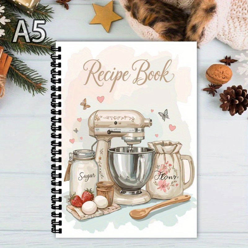 Meal Prep Plan - สมุดบันทึกสูตรอาหาร 100 แผ่น สมุดสูตรอาหารเปล่า สำหรับเขียนด้วยลายมือ วางแผนเมนูอาหารประจำวัน