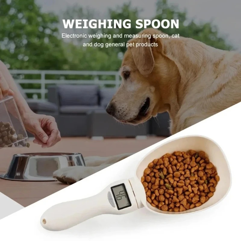 Portion Scale Digital - ช้อนตวงอิเล็กทรอนิกส์แบบดิจิตอล LCD เครื่องชั่งอาหารสัตว์เลี้ยงความแม่นยำสูง ช้อนตวงน้ำหนักแม่นยำสำหรับการจัดการปริมาณอาหารสุนัขและแมว
