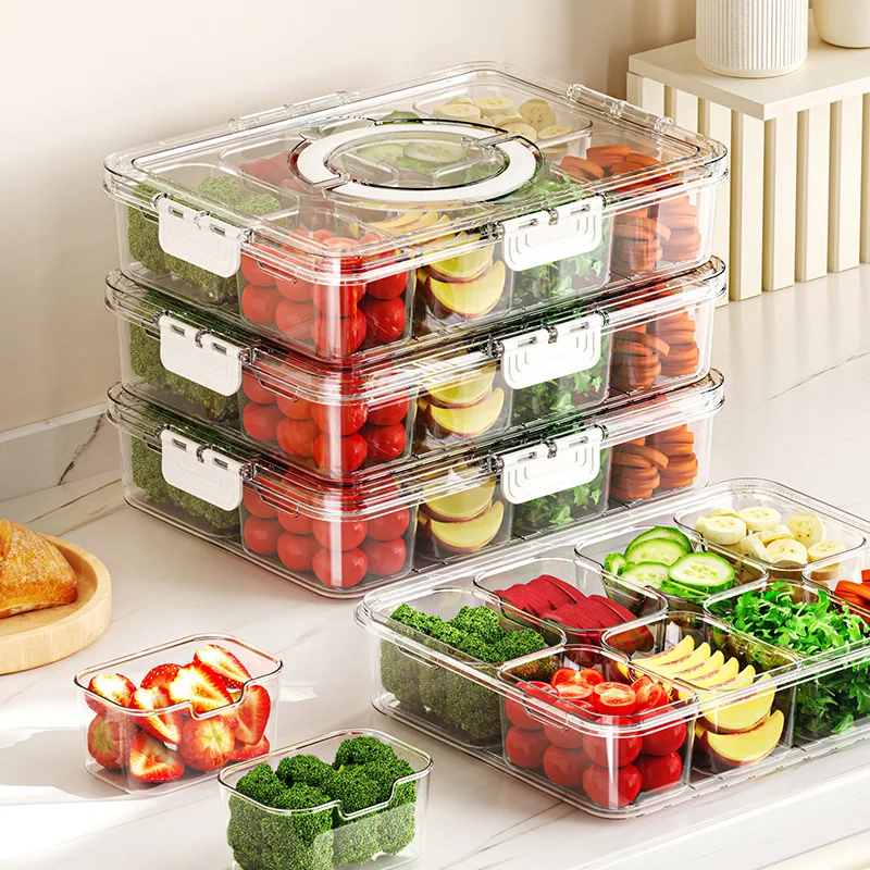 Meal Prep Veggie - กล่องเก็บอาหารหลายช่อง ช่วยจัดระเบียบผลไม้และผัก เหมาะสำหรับการเตรียมอาหารและการเก็บในตู้เย็น