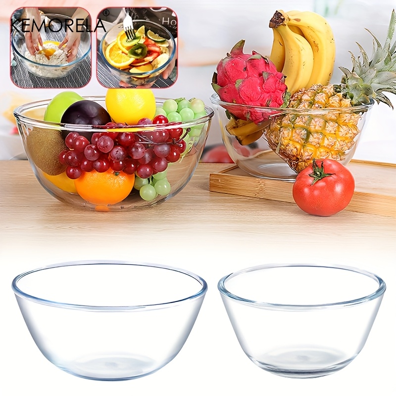 Meal Prep Glass Containers Oven Safe - ชามผสมอาหารแบบลึก 1 ชิ้น - ชามสลัดแก้วอย่างดี ทนทาน