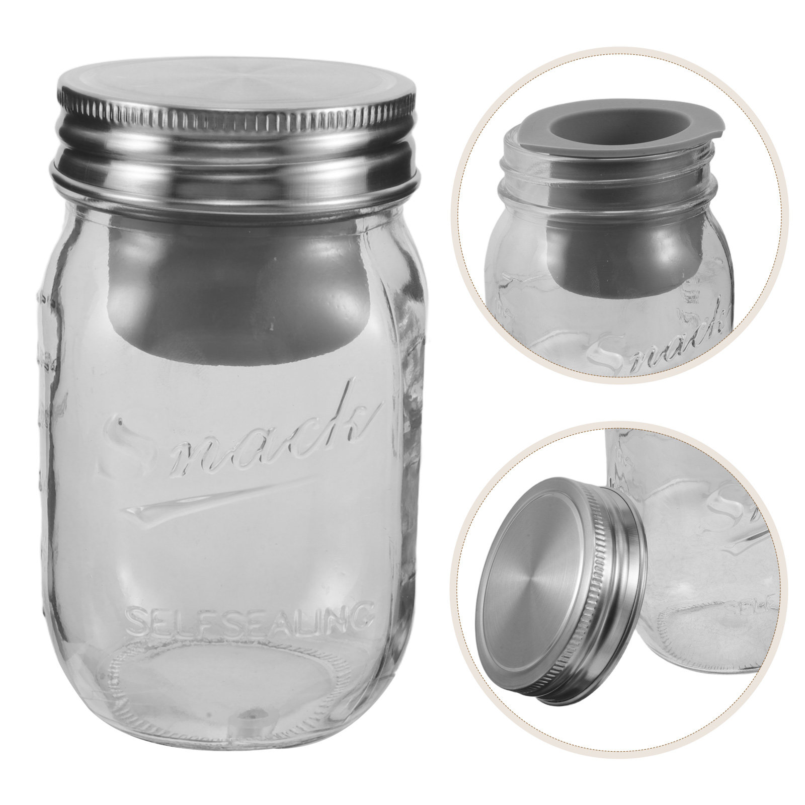 Meal Prep Glass - โหลแก้วสำหรับใส่สลัด ปิดสนิท ไม่รั่วซึม ขนาด 16 ออนซ์