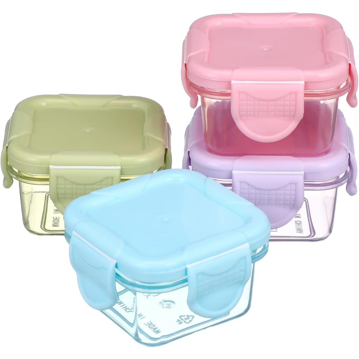 Meal Prep Plan - กล่องเก็บอาหาร 4 ชิ้น พร้อมฝาปิดสุญญากาศ กล่องพลาสติกขนาดเล็กสำหรับเตรียมอาหาร ใช้กับเครื่องล้างจานและไมโครเวฟได้