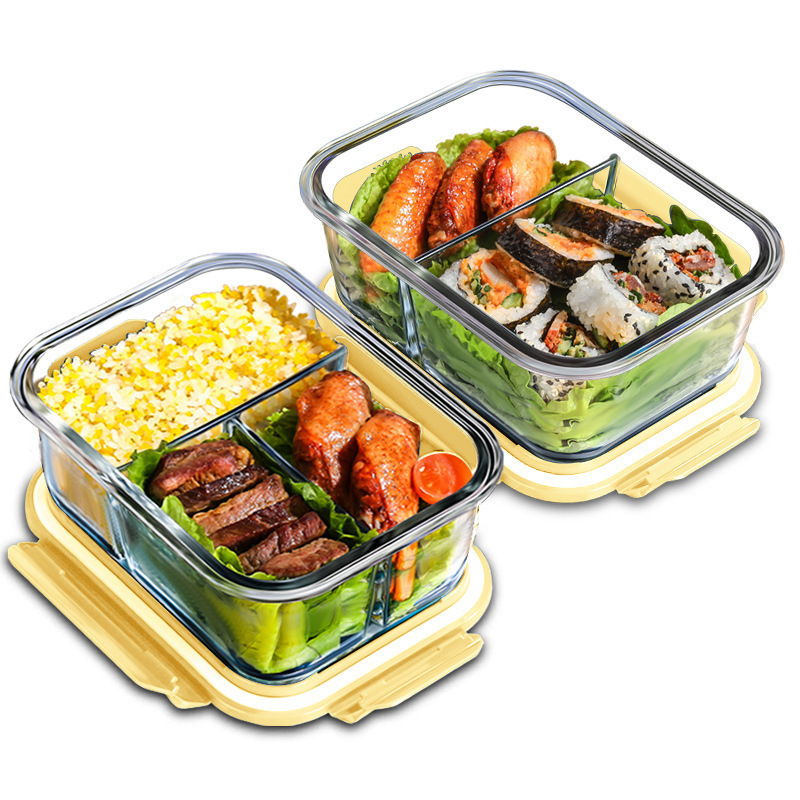 Meal Prep Glass Containers Oven Safe - กล่องถนอมอาหารแก้ว ทนความร้อนสูง ไมโครเวฟได้ กล่องเบนโตะ สำหรับตู้เย็น ปิดผนึกแน่น