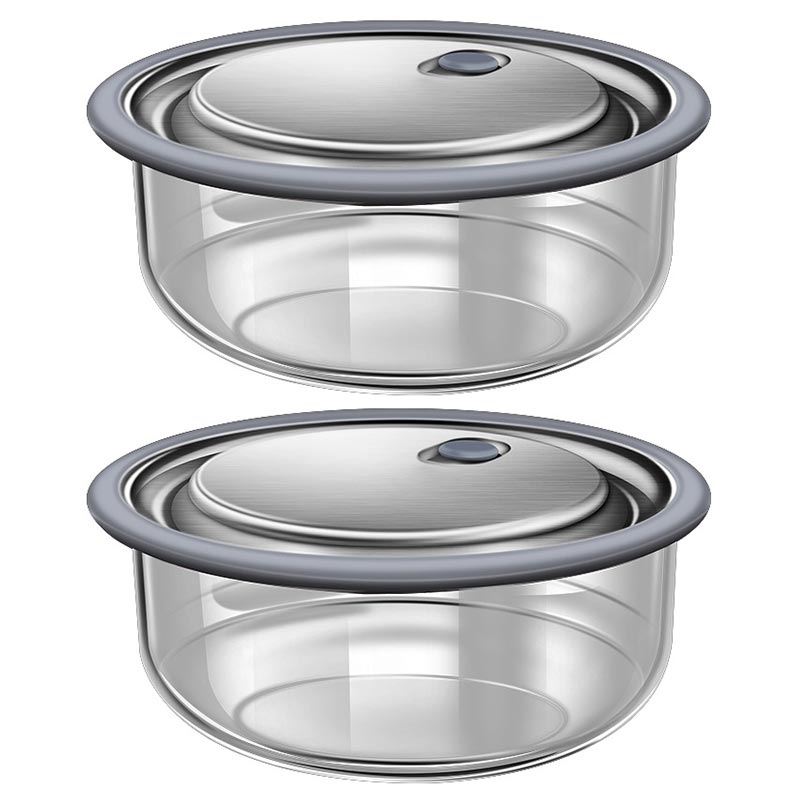 Meal Prep Glass Containers Oven Safe - กล่องข้าวกลางวันแก้วบอโรซิลิเกตแบบหนากล่องกลมเก็บความร้อนเข้าไมโครเวฟได้แก้วรักษาความสดกล่องเบนโตะแบบใหม่