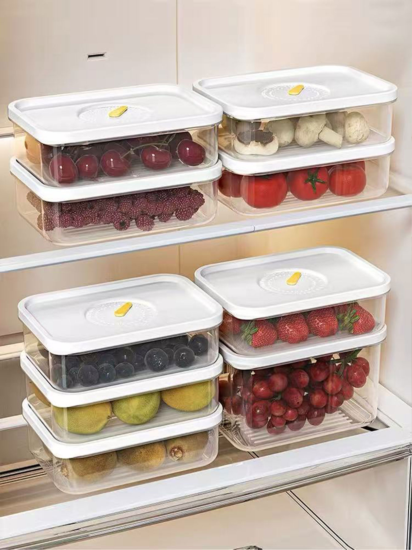 Meal Prep Tupperware - กล่องเก็บอาหารแช่แข็งสำหรับเนื้อสัตว์แช่แข็ง แบ่งเป็นส่วนๆ กล่องเก็บอาหารแช่แข็งสำหรับผักและผลไม้แช่แข็ง เกรดอาหาร ใช้กับไมโครเวฟได้ 1