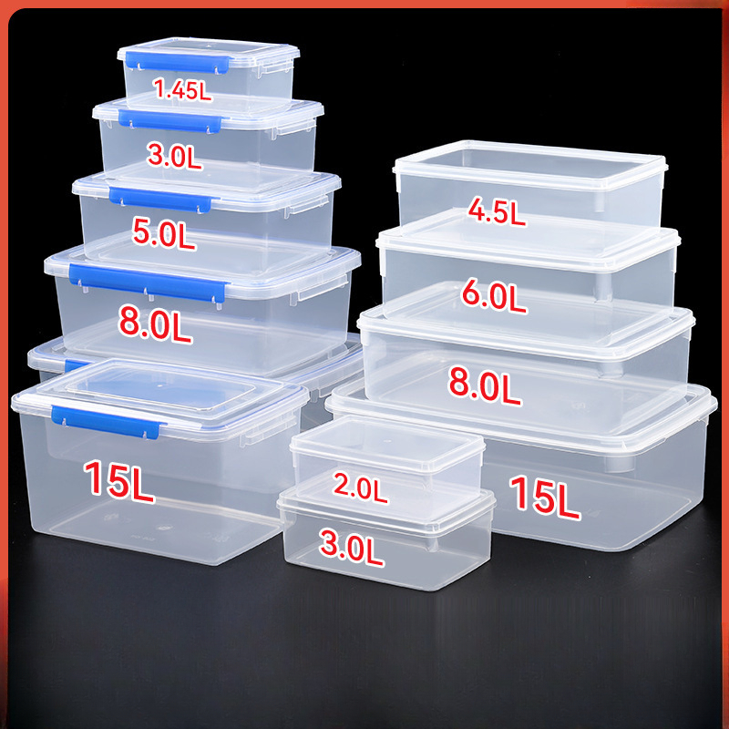 Meal Prep Tupperware - Crisper กล่องพลาสติกหนาสี่เหลี่ยมตู้เย็นกล่องเก็บไมโครเวฟอาหารแช่แข็งกล่องปิดผนึก