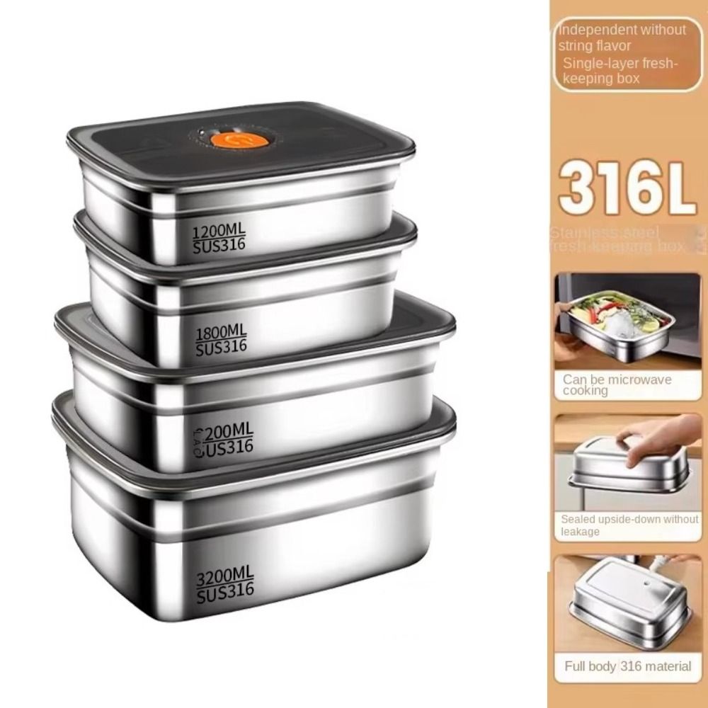 สแตนเลสตั้งแคมป์กล่องอาหารกลาง - Meal Prep Tupperware บทวิจารณ์และราคา