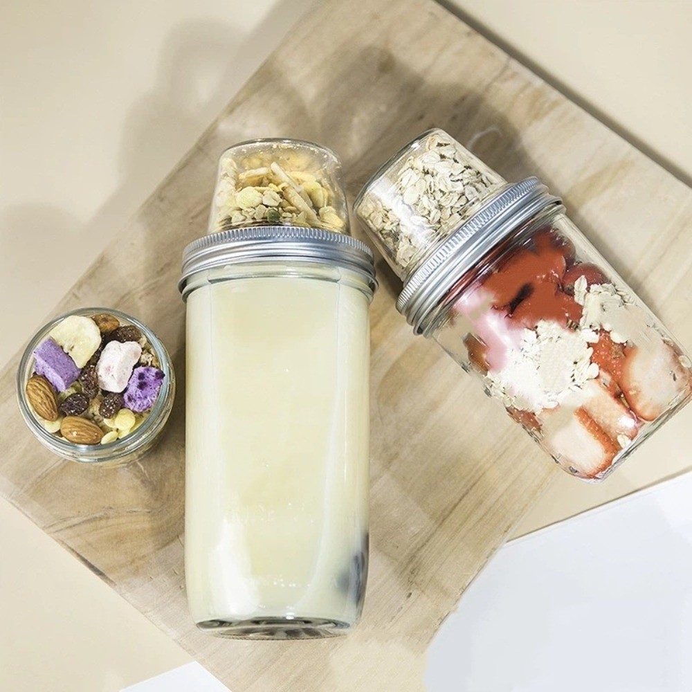 แก้วโยเกิร์ตสองชั้นแบบป้องกันก - Meal Prep Glass บทวิจารณ์และราคา