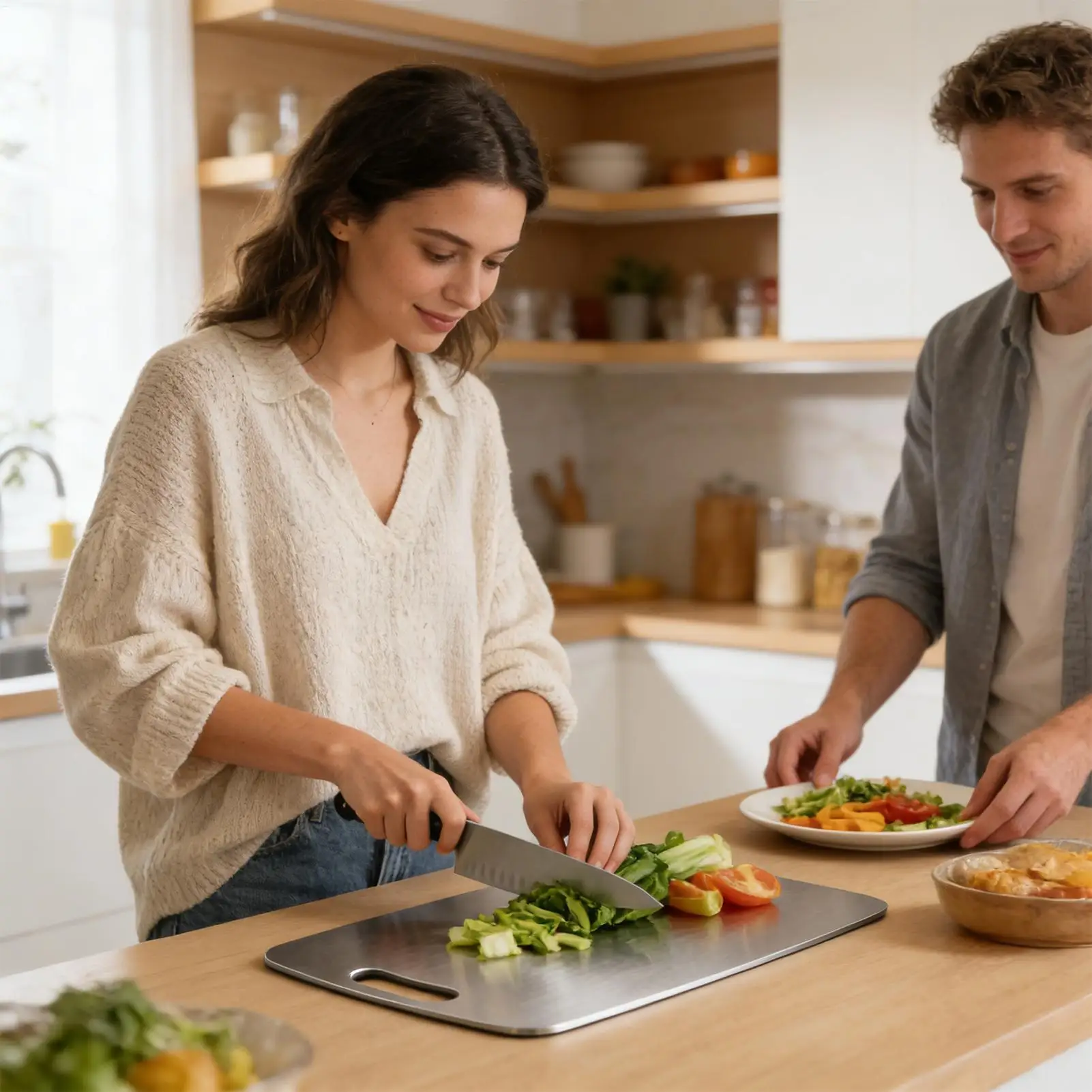 เขียงสแตนเลสสองด้าน อุปกรณ์ครั - Meal Prep Veggie บทวิจารณ์และราคา