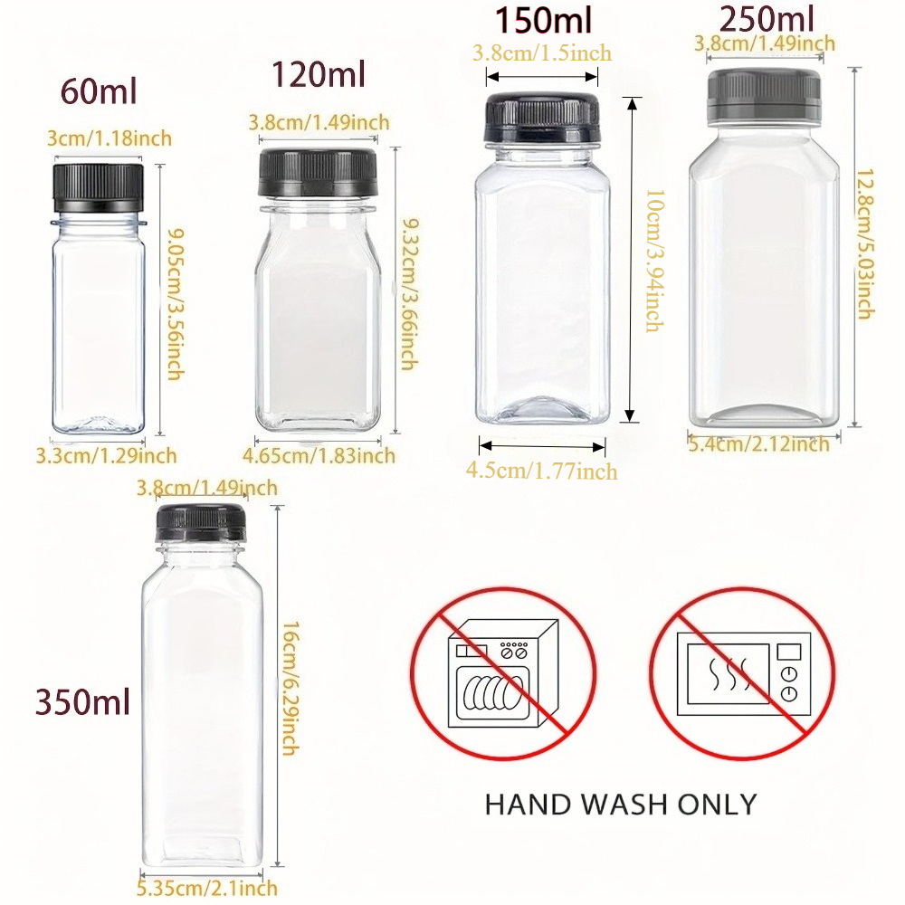 ขวดน้ำผลไม้พลาสติกใสแบบใช้ซ้ำไ - Meal Prep Juice Bottles บทวิจารณ์และราคา