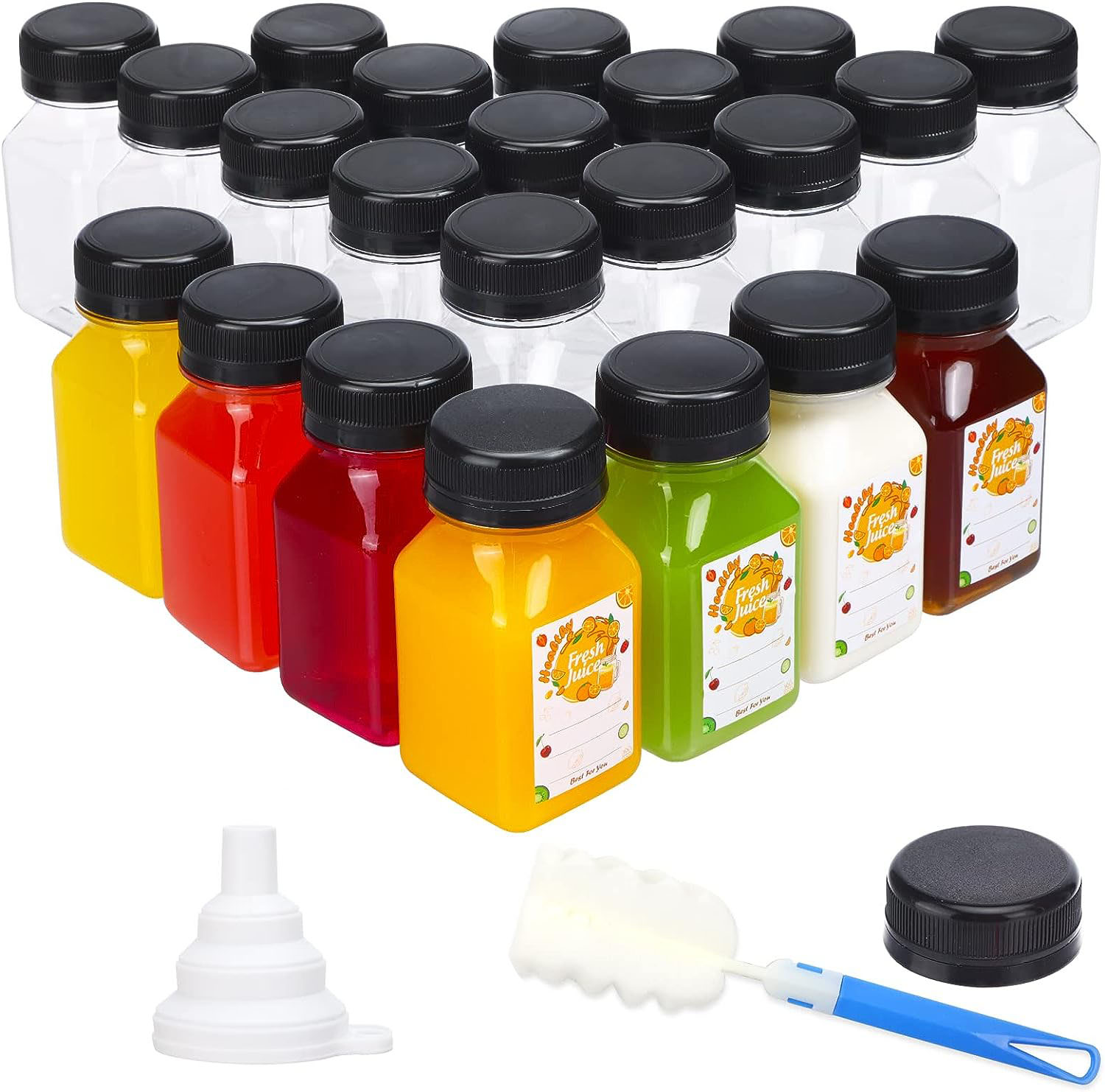 ขวดน้ำพลาสติก4ออนซ์พร้อมฝาปิดส - Meal Prep Juice Bottles บทวิจารณ์และราคา