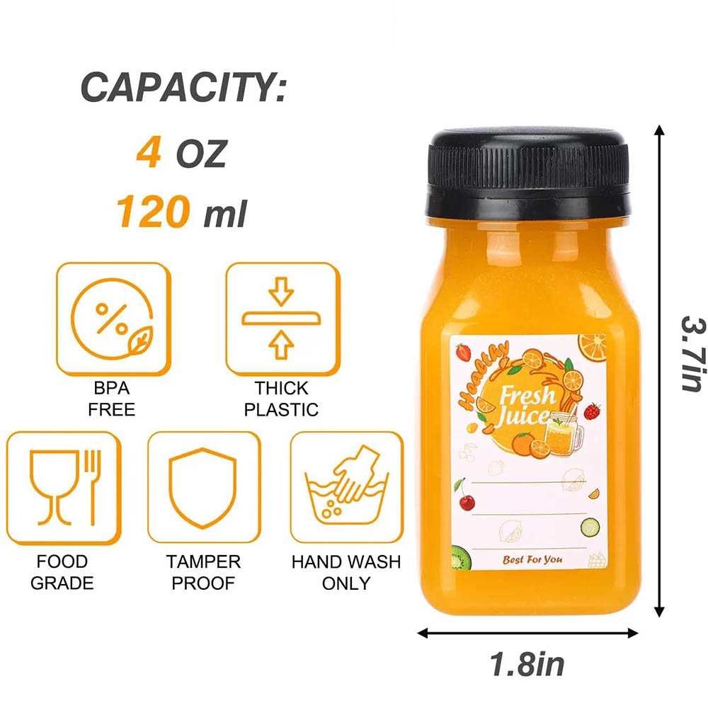 ขวดน้ำพลาสติก4ออนซ์พร้อมฝาปิดส - Meal Prep Juice Bottles บทวิจารณ์และราคา