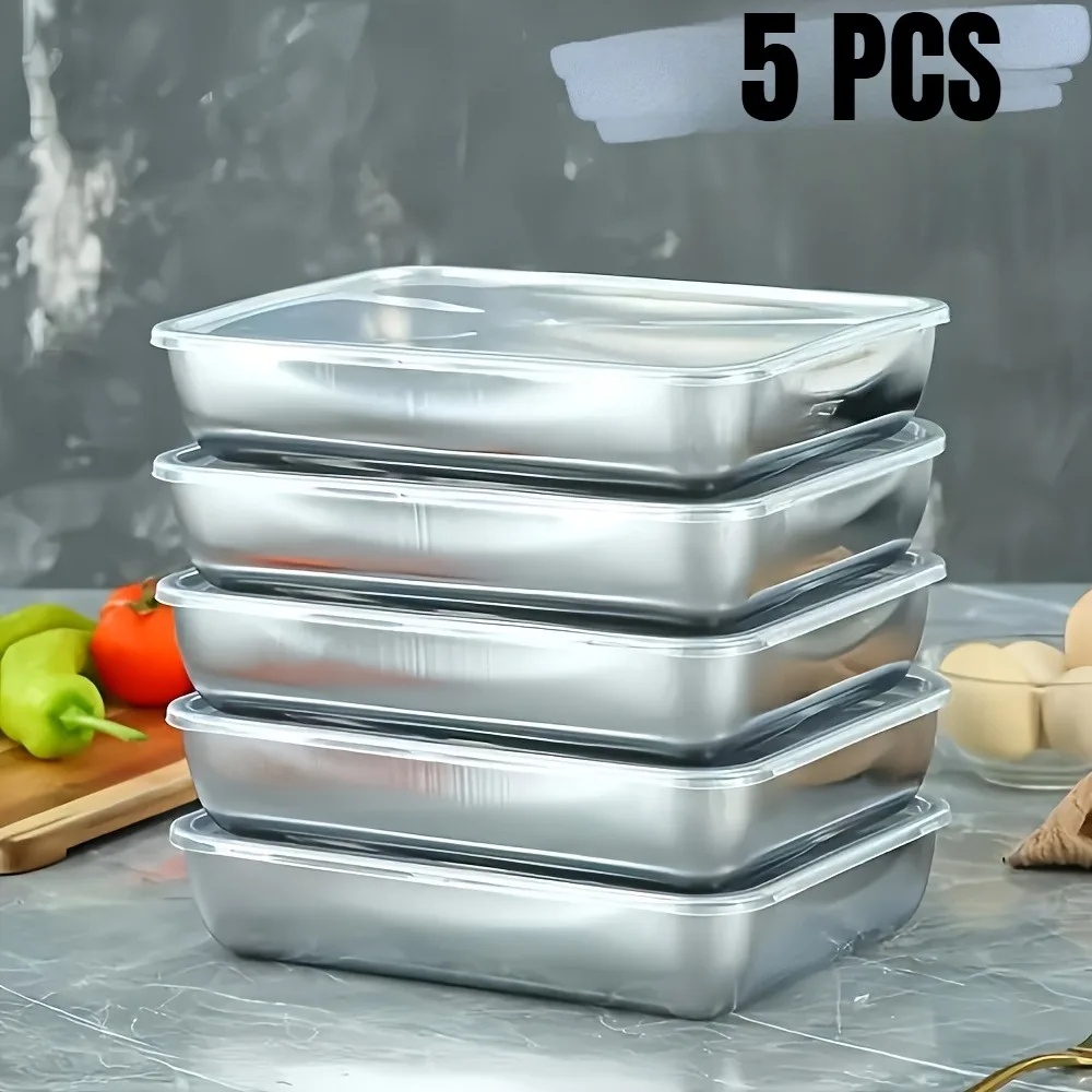 ชุดกล่องถนอมอาหารสแตนเลส 5 ชิ้ - Meal Prep Glass บทวิจารณ์และราคา