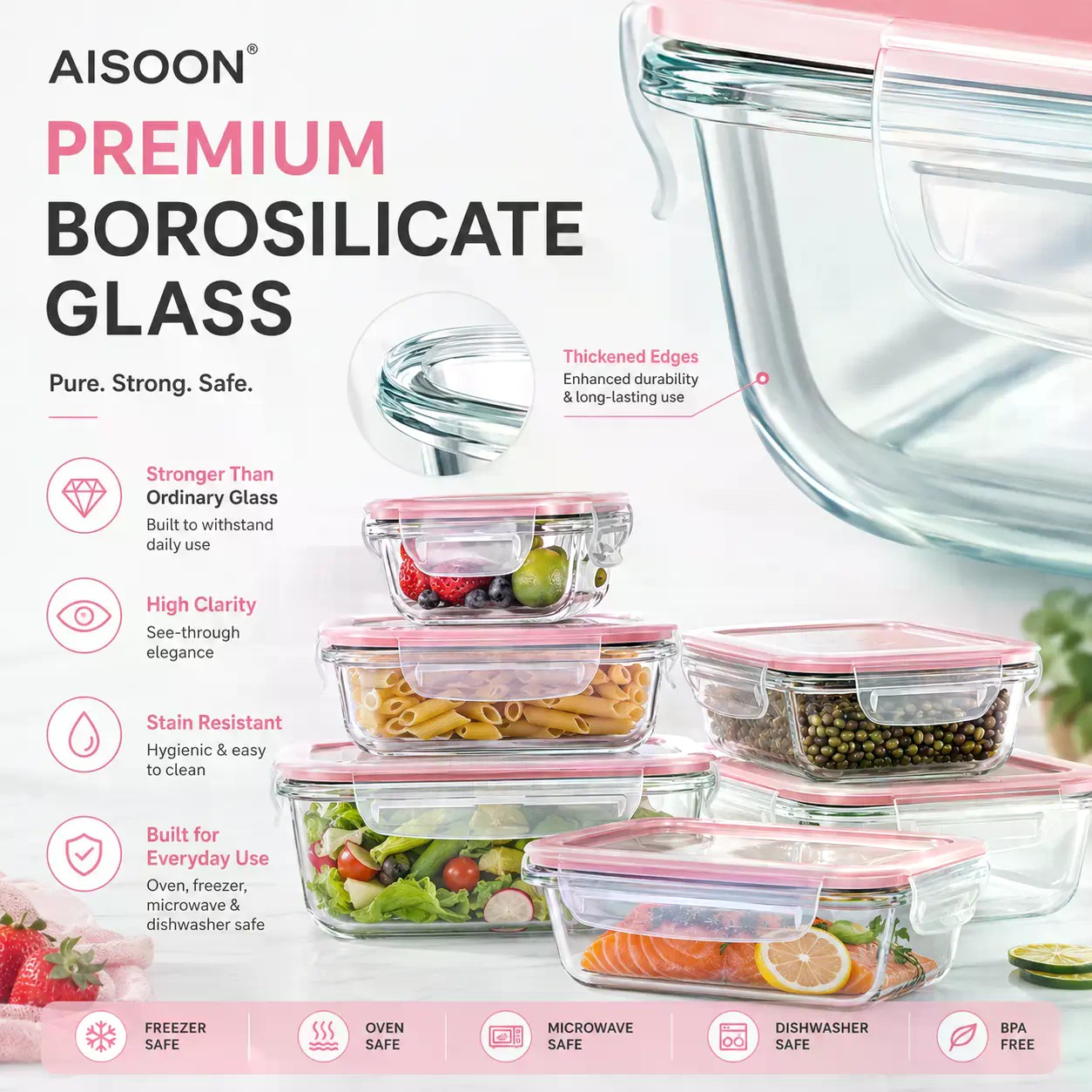 AISOON ชุดภาชนะบรรจุอาหารแก้วบ - Meal Prep Meal Ideas บทวิจารณ์และราคา