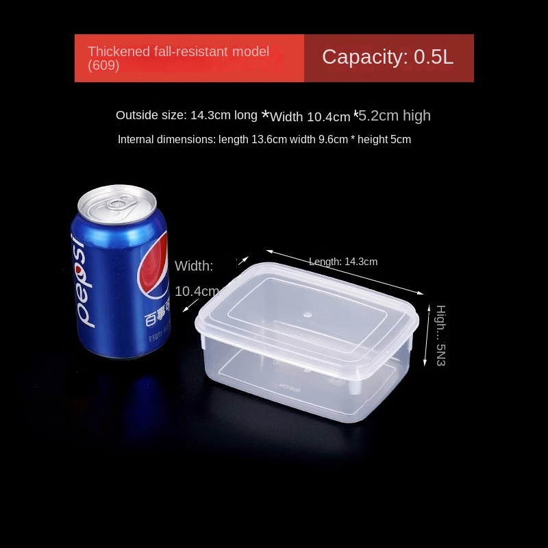 Crisper กล่องพลาสติกหนาสี่เหลี - Meal Prep Tupperware บทวิจารณ์และราคา