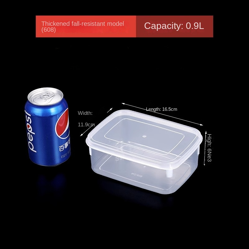 Crisper กล่องพลาสติกหนาสี่เหลี - Meal Prep Tupperware บทวิจารณ์และราคา