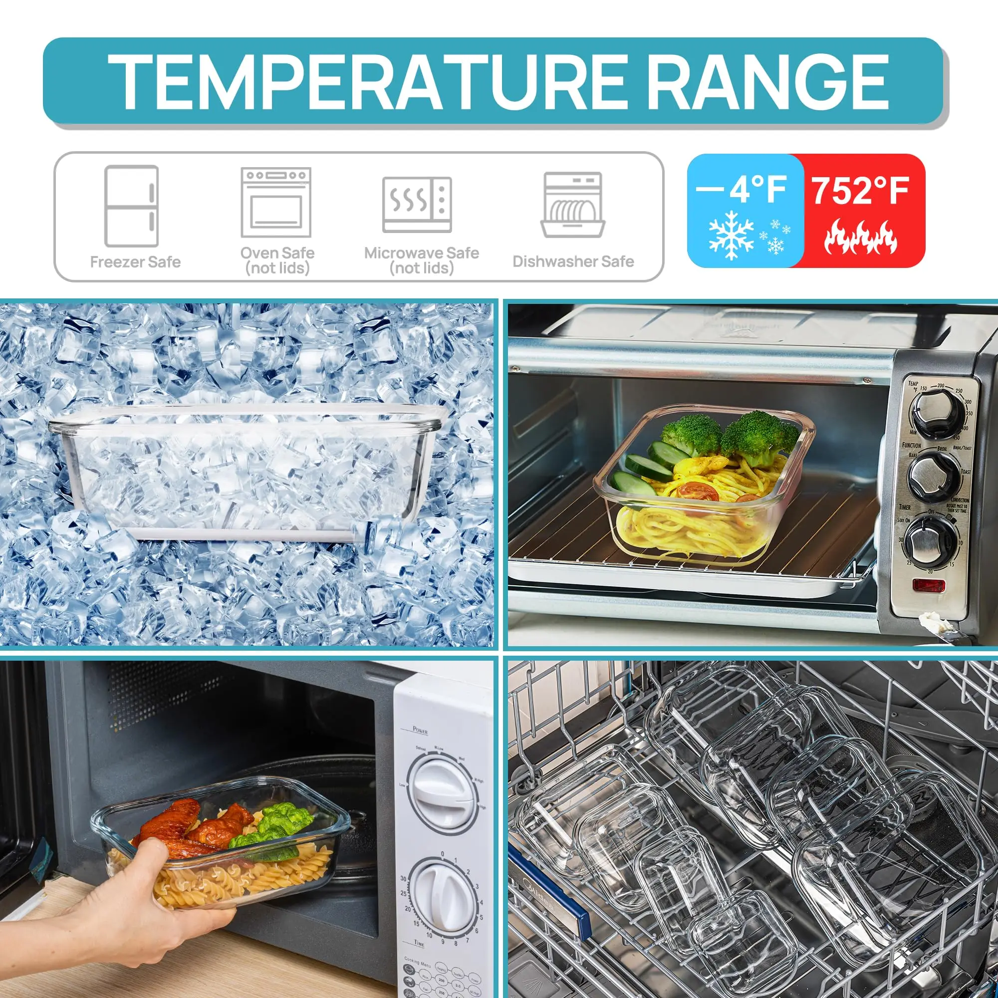 กล่องข้าวแก้วภาชนะเก็บอาหาร, อ - Meal Prep Glass บทวิจารณ์และราคา