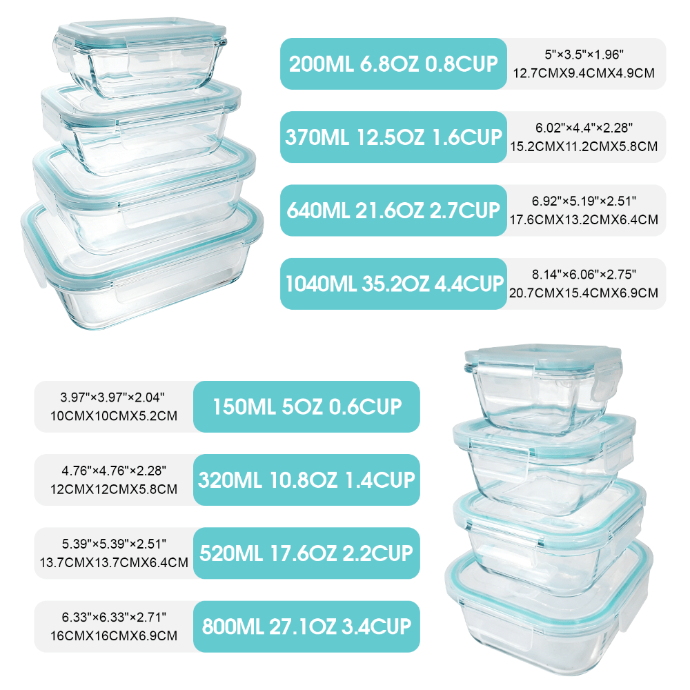 ชุดกล่องเก็บอาหารแก้ว 24 ชิ้น  - Meal Prep Glass Containers Oven Safe บทวิจารณ์และราคา