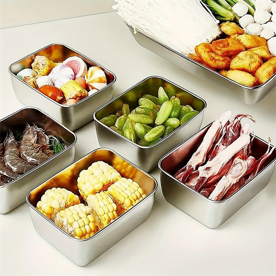 1/3/5pcs สแตนเลสกล่องเก็บอาหาร - Meal Prep Glass บทวิจารณ์และราคา