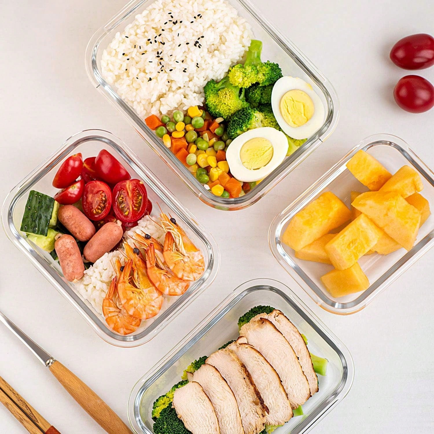 ชุดกล่องแก้วสำหรับเตรียมอาหาร  - Meal Prep Glass บทวิจารณ์และราคา